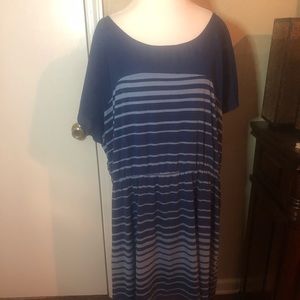 {xhilaration} Plus Size Blue stripe dress